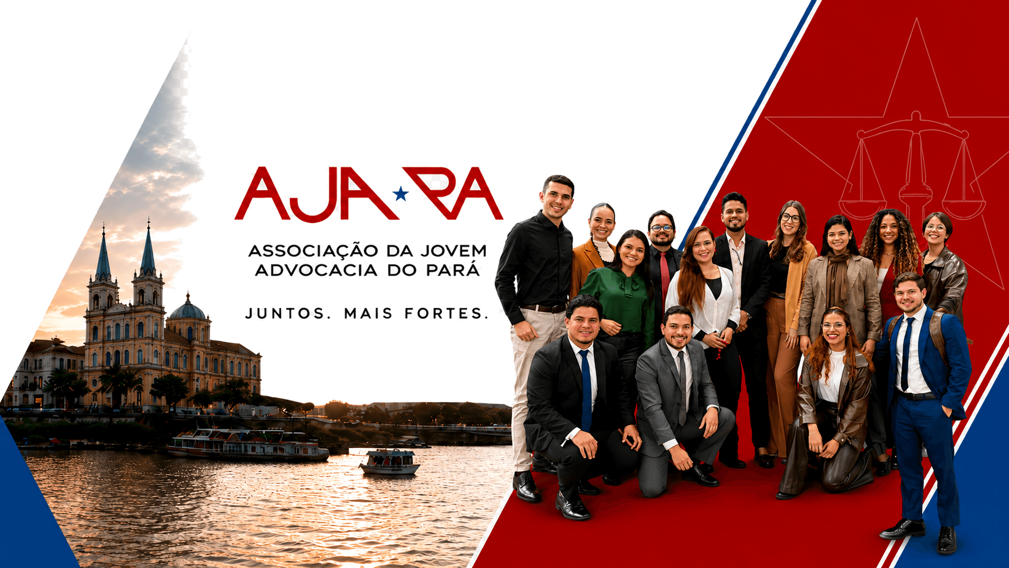 Banner institucional da AJA-PA com logo, referência regional e representantes da jovem advocacia